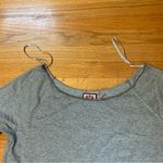 Juicy Couture  Pam Gela Off Shoulder Pullover Top Heart Charm Gray Women's XL Photo 2
