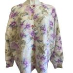 Lee Sands Women’s Orchid and Monstera Print Angora Cardigan Sweater Size 1X NWT Photo 3