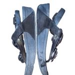 FitFlop  Sandals Women 8 Floretta Black Suede Pewter Lavender Flower Slingback Photo 3