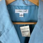 Coldwater Creek NWT Womens Blazer XL Silk Linen Blend Light Blue Open Office Photo 1
