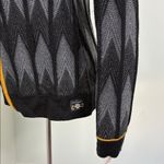 Icelandic Design Chevron Zipper Cardigan Sweater Medium Black Photo 3