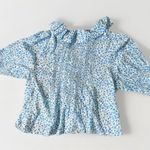 Doen Henri Ruffle Top Blue Daisy Fields Print Organic Cotton XLarge NEW‎ Size XL Photo 7