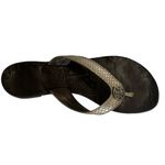 Tory Burch  Thora 2 Leather Thong Sandals Pewter Metallic Tumbled Snake Print 7 M Photo 13