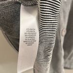 Adrianna Papell Boxy Knit Striped Short Sleeve Top Button Back XL Grey Photo 5