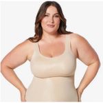 Ruby Ribbon Embellished Fawn Sleek Tank, Size 42 Tan Photo 0