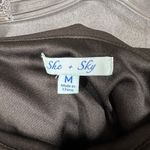 She and Sky Dress Womens Medium Black Layered Ruffled Lined Sheath‎ Square Neck Photo 6