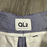 QL2 Quelledue Blue & White‎ Houndstooth Wide Leg High Rise Dress Pants Size 40 Photo 5