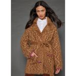 Lisa Todd limited edition luxurious mohair cheetah Print Belted cardigan NEW Brown Size M Photo 2