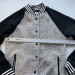 Olive & Oak  Varsity Jacket Women Size S Fitted Snap Closure Black White Baseball Photo 5