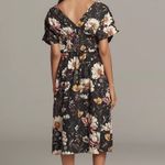 Anthropologie V-Neck Zip-Front Smocked Floral Midi Dress Size M NWT Photo 1