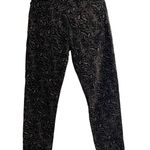 Anthropologie AG Paisley Velvet Black Tan Gold Print Skinny Jeans Cigarette pant Photo 7