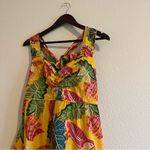 Farm Rio  Yellow Beaks & Bananas Print Cotton Maxi Sundress Size Medium Photo 4