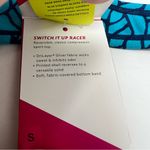 Moving Comfort  Switch it up Racer sports bra in Azure woven size S Small NWT Photo 6