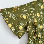 BloomChic Floral Print Ruffles Surplice Neck Blouse size 14/16 in Moss NWT Green Photo 4