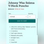 Johnny Was  Selena V-Neck Poncho Size M Photo 9