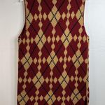 Vintage Size M Cardigan Sweater Vest Argyle Print Hand Embroidered Long Line Size M Photo 8