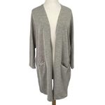 Anthropologie Donni Sandwash Cardigan Open Front Duster Ribbed Neutral Gray NEW One Size Photo 0
