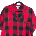 Victoria's Secret ❄️3/$20 VICTORIA’S SECRET Buffalo Plaid Short-Sleeve Flannel Button Down, XXL Photo 3