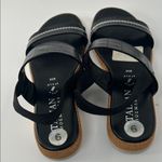 Italian Shoemakers  Black Croc-Embossed Sandals Photo 9
