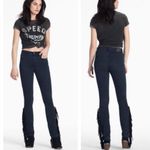 Lucky Brand Jeans Size 4 27 Black Bridgette Skinny Western Fringe Raw Hem Denim Photo 1