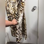 Teri Jon NWT Leopard, tiger print, long sleeve maxi shirt dress. 8 Brown Photo 3