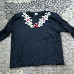 Vintage Radio Two Piece Embroidered Top & Pants Loungewear Set Black One Size Size undefined Photo 1