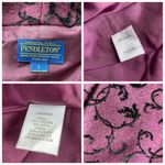 Pendleton Wool Blazer Jacket Boucle Purple Black velvet Size Large Fleur dis Lis Photo 5