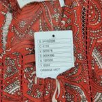 Anthropologie Love Sam Kamala Top Womens L Orange Paisley Peasant Sheer New Photo 8
