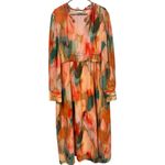 Spartina 449 NWT Edwina Maxi Dress Peach Coral Botanic Garden Watercolor Sz XXL Photo 2