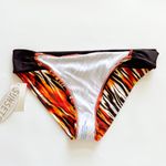 Sunsets Brown Orange White Red Fire Side Shirred Pant Bikini Bottoms NWT NOS XL Photo 4