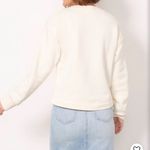 Evereve  Faux Leather crewneck sweatshirt m Photo 3
