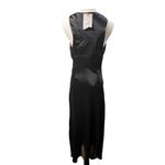 ZARA  Black Satin Slip Midi Dress | NWT‎ | Size Large Photo 6