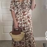 NICHOLAS Danielle Dress Ivory Paisley Floral
Midi Flowy Size US 4 White Photo 0