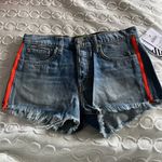 Free People • Sandrine Rose Cut Off Side Zipper Denim Jeans Shorts Blue Size 26 Photo 4