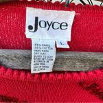 Vintage Joyce red gaudy sequin ornament Mardi Gras sweater Size L Photo 6