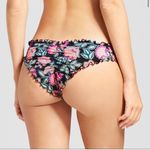 Shade & Shore Ruffle Cheeky Bikini Bottom Black Floral NWOT XS Photo 1