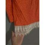 Takara  Open Back Coral Top Blouse Crochet Lace Trim Hem Size Medium Photo 2