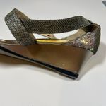 Jimmy Choo  Chiara Glitter Ankle Strap Low Wedge‎ Sandals Womens 8.5 Photo 6