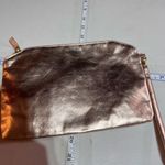 Lodis Rose Gold Metallic Leather Clutch Wristlet Cosmetic Makeup Bag Toiletries Gold Photo 3