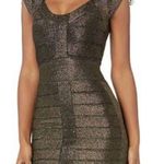French Connection Danni Burgundy Metallic Bandage Mini Dress Photo 12