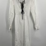 Rowen Rose Long Bow Dress White & Black 34FR Size XS Photo 3