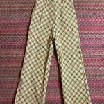 COLLECTIF LONDON RETRO STYLE GREEN PLAID WIDE LEG FLARE PANTS HOLIDAY Photo 4