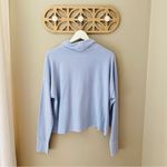 American Eagle  Outfitters Waffle Knit Long Sleeve Turtleneck Top Blue Sz… Photo 5