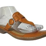 Born Orange Carlyle Sandals Thong Full Grain Leather Size 9 Lagenlook wedge Photo 0