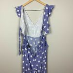 Know One Cares Jumpsuit L Polka Dot Tie Open Back V-Neck Lavender Women Photo 8