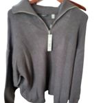 Tahari  Women's Gray Half-Zip Ribbed Sweater Size‎ M Casual Chic Photo 3