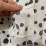 CAbi White & Grey Polka Dot 3/4 Sleeve Cardigan Sweater Womens S Casual Preppy Photo 2