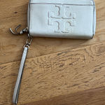 Tory Burch  Cream Wristlet with Logo Photo 0