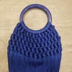 Cult Gaia ππ Angelou Mini Bag ~ Cobalt Blue Macrame Tassel Boho Chic Photo 12
