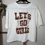 Womens White Lets Go Girls Graphic TShirt Country Western Boots Tee Size X Large Photo 2